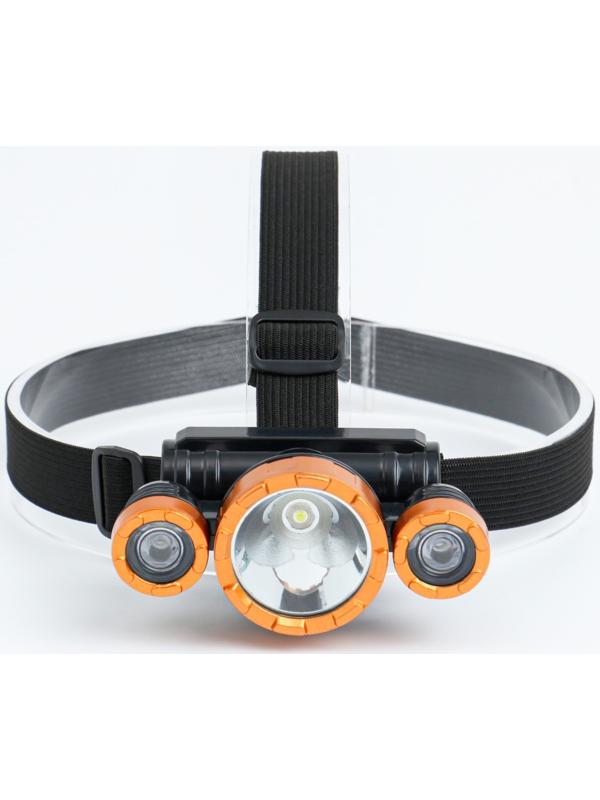 Фонарь налобный аккумуляторный, 5 Вт, 1800 мАч, USB, 2 режимов