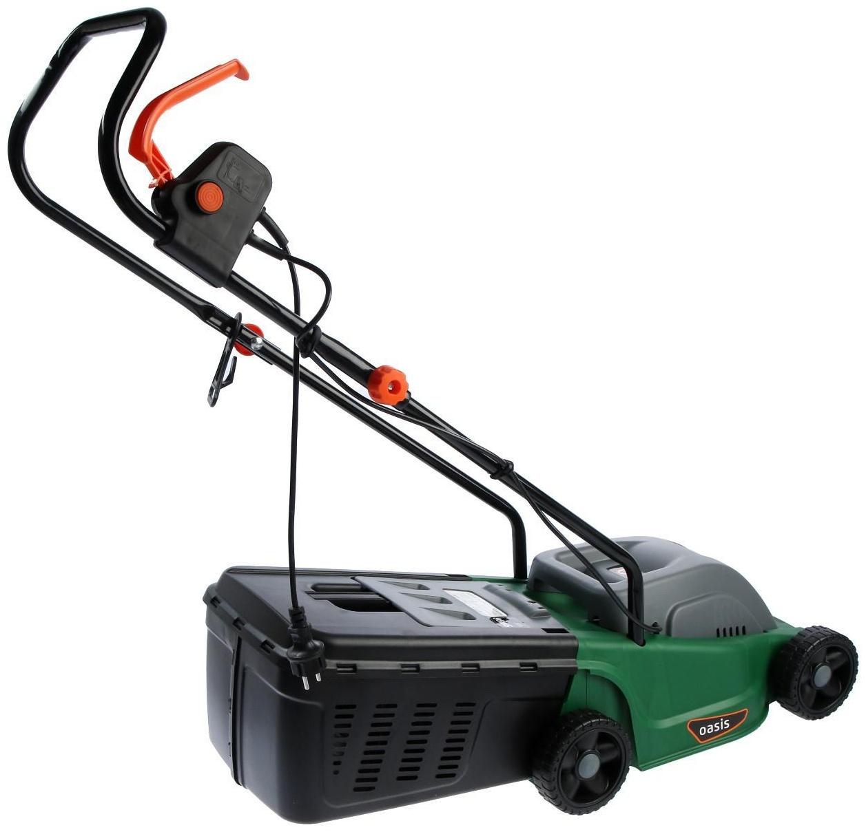Газонокосилка электрическая Oasis GE-110, 1100 Вт, 3200 об/мин, шир./выс. 320/25-55 мм, 35 л
