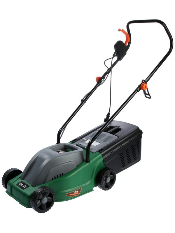 Газонокосилка электрическая Oasis GE-110, 1100 Вт, 3200 об/мин, шир./выс. 320/25-55 мм, 35 л