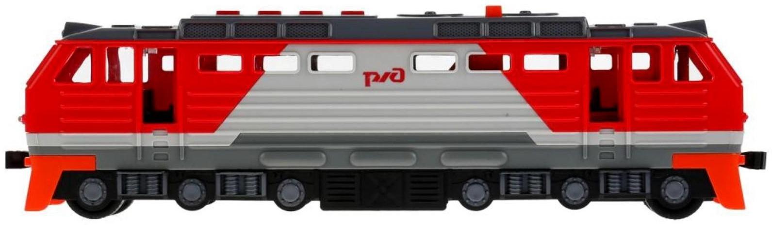 Модель «Тепловоз РЖД», 30 см, световые и звуковые эффекты, двери, 4 кнопки, инерция