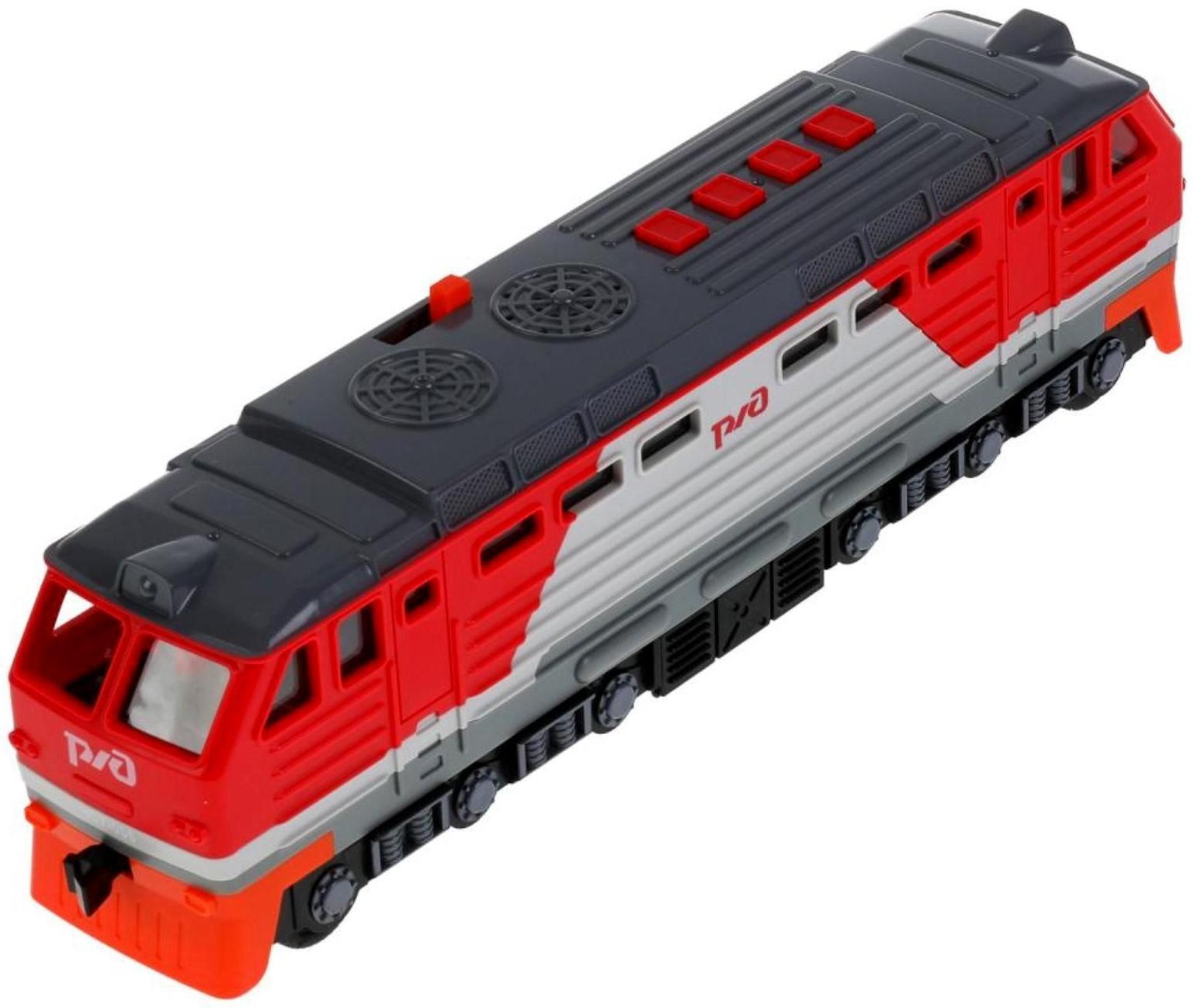 Модель «Тепловоз РЖД», 30 см, световые и звуковые эффекты, двери, 4 кнопки, инерция