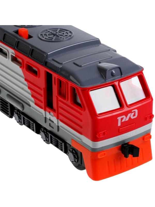 Модель «Тепловоз РЖД», 30 см, световые и звуковые эффекты, двери, 4 кнопки, инерция