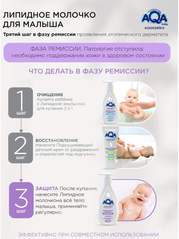 Молочко для малыша AQA DERMIKA липидное, 250 мл