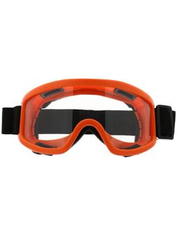 Очки-маска для езды на мототехнике, стекло прозрачное, оранжевые