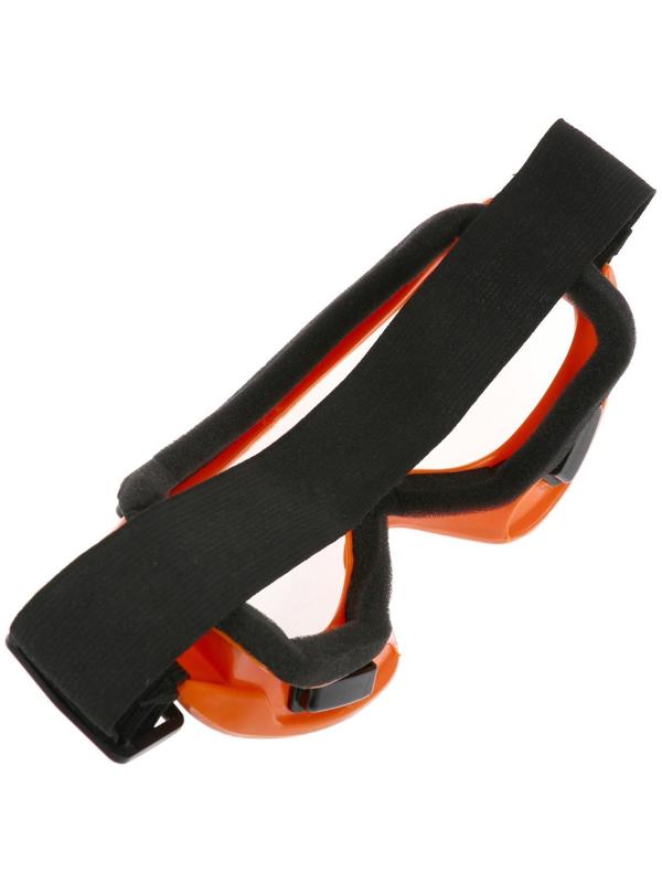 Очки-маска для езды на мототехнике, стекло прозрачное, оранжевые