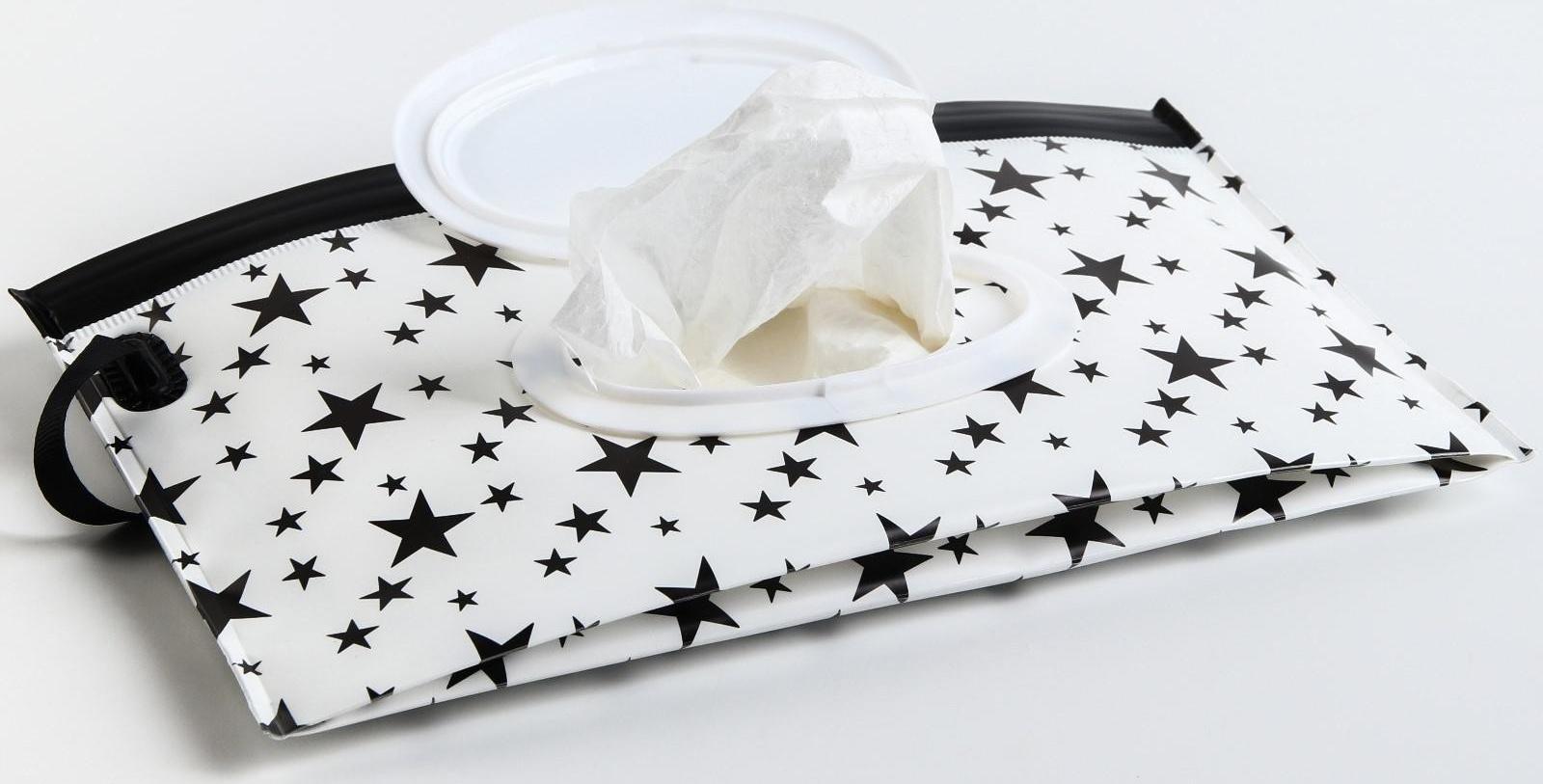 Контейнер для салфеток с петелькой «Звезды на белом», МИКС