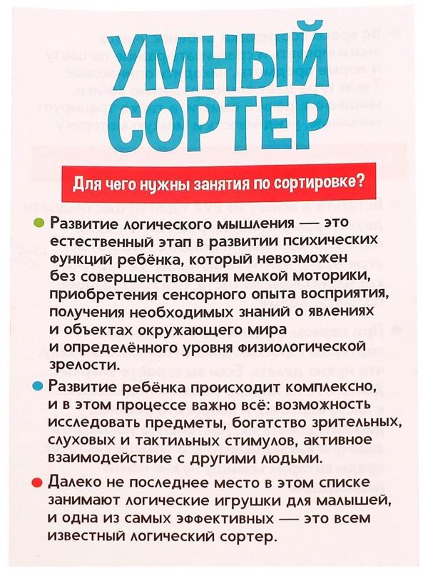 Уценка ( в пакете) Развивающий набор «Умный сортер»