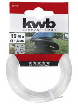 Леска для триммера KWB, d=2.4 мм, 15 м, нейлон, профиль «звезда»