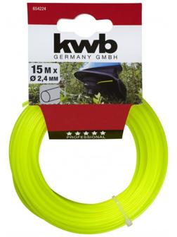 Леска для триммера KWB Profi, d=2.4 мм, 15 м, нейлон, профиль «круг»