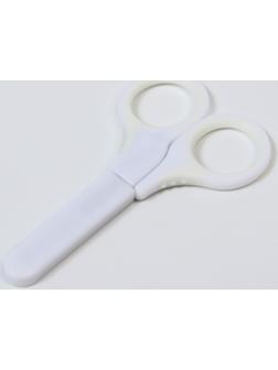 Ножницы детские, с защитным колпачком, белые