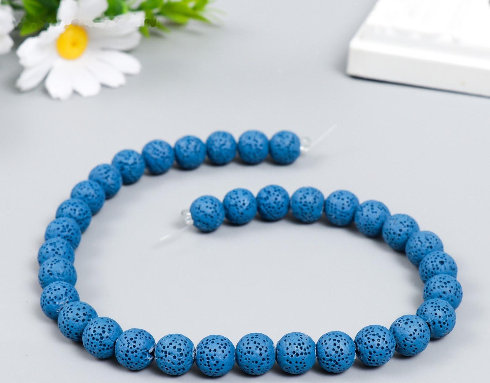 Бусины для ароматерапии с отверстием «Круглые. Королевский синий», d=1.2 см, набор 33 шт. +-3