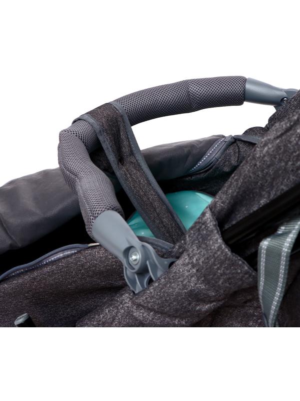 Санки - коляска «Наши детки 6», чехол для ног, муфта, сумка, принт с ламой, серый