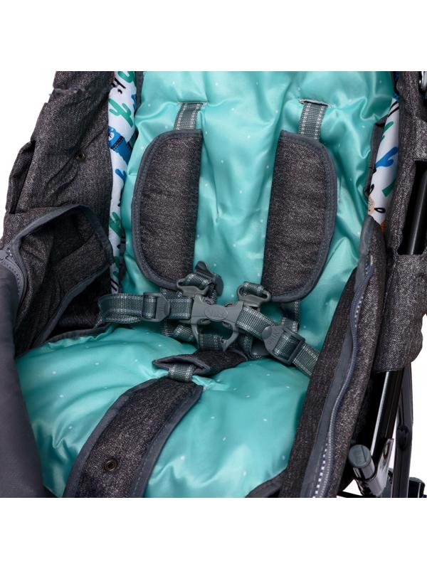 Санки - коляска «Наши детки 6», чехол для ног, муфта, сумка, принт с ламой, серый