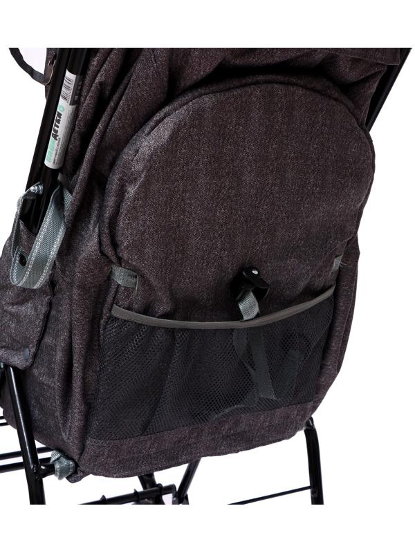 Санки - коляска «Наши детки 6», чехол для ног, муфта, сумка, принт с ламой, серый