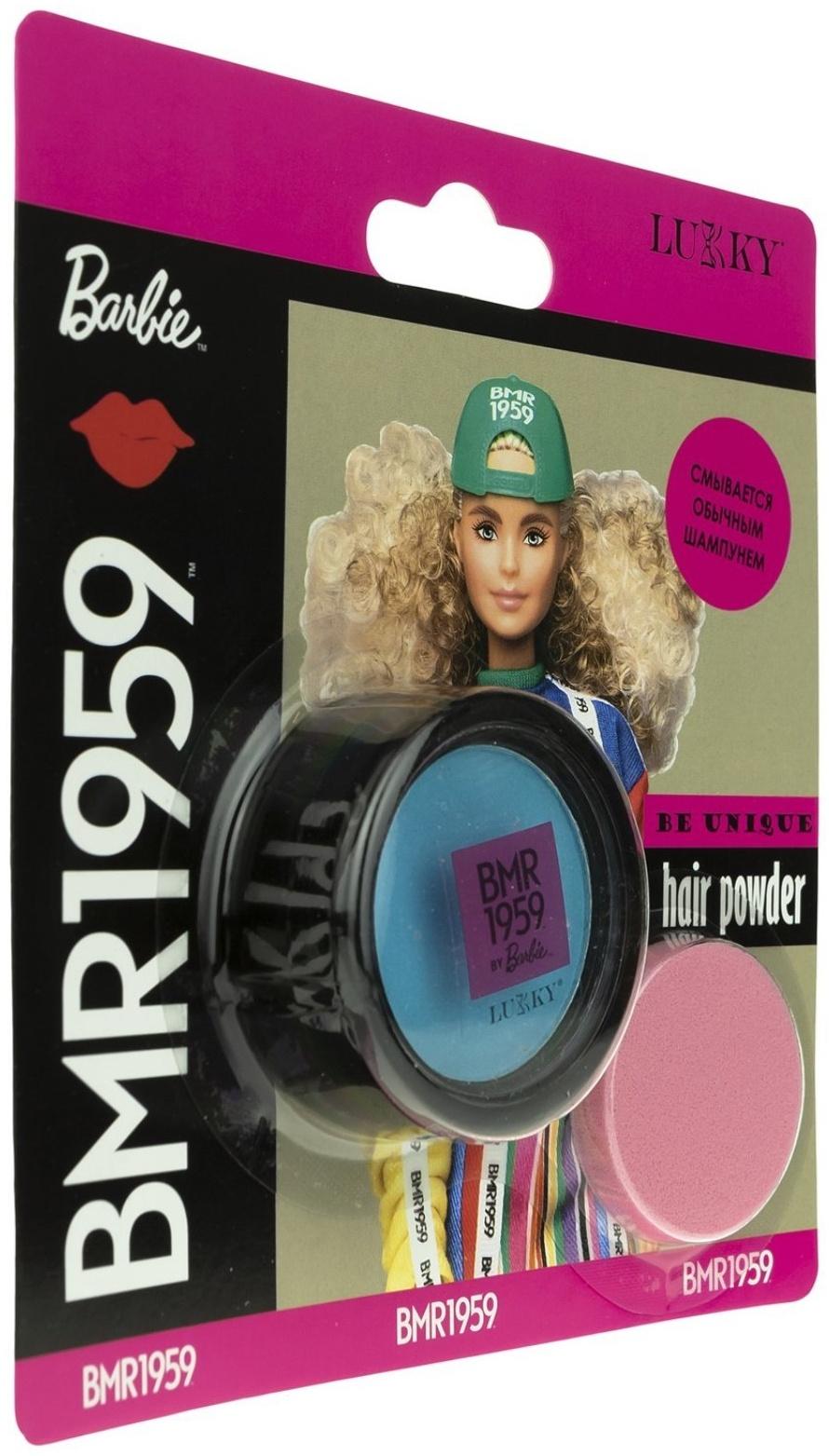 Пудра для волос Barbie BMR1959, в наборе со спонжем, цвет голубой