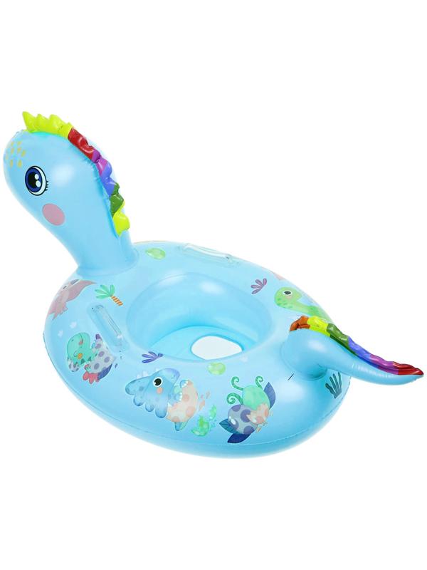 Круг для плавания «Динозаврик», 75×50 см, детский, с сиденьем. бирюзовый