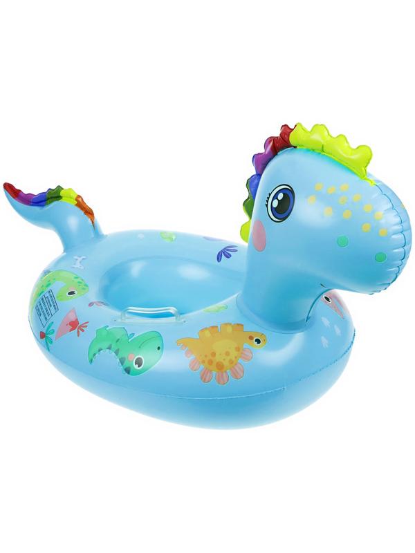 Круг для плавания «Динозаврик», 75×50 см, детский, с сиденьем. бирюзовый
