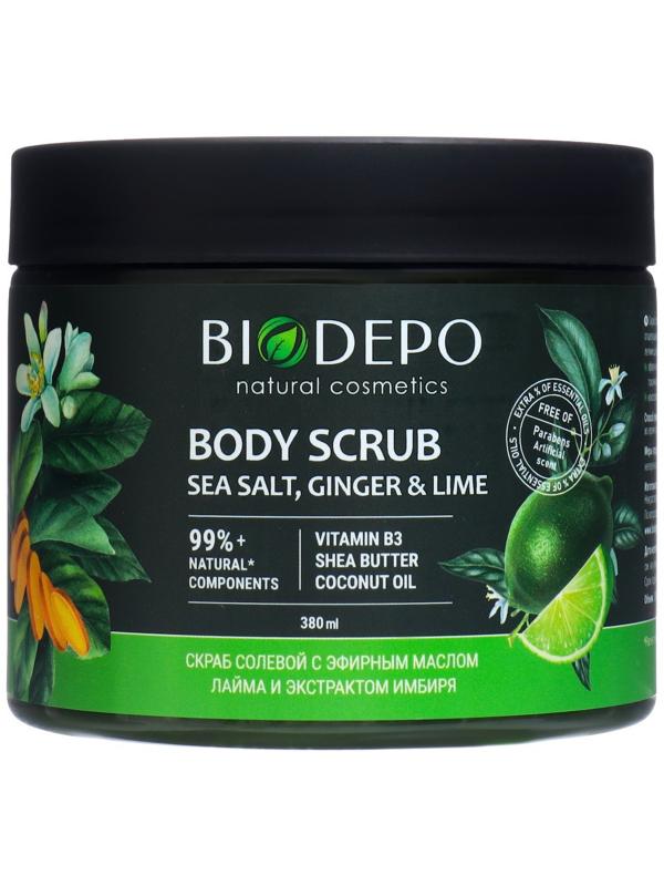 Скраб для тела Biodepo с морской солью имбирем и лаймом, 380 мл