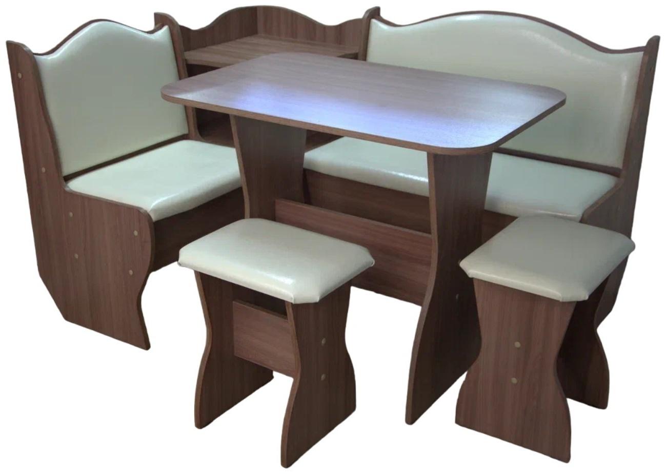 Кухонный уголок «А-1», со столом, с табуретами, цвет шимо тёмный/колледж 120