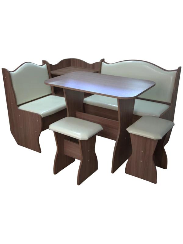 Кухонный уголок «А-1», со столом, с табуретами, цвет шимо тёмный/колледж 120