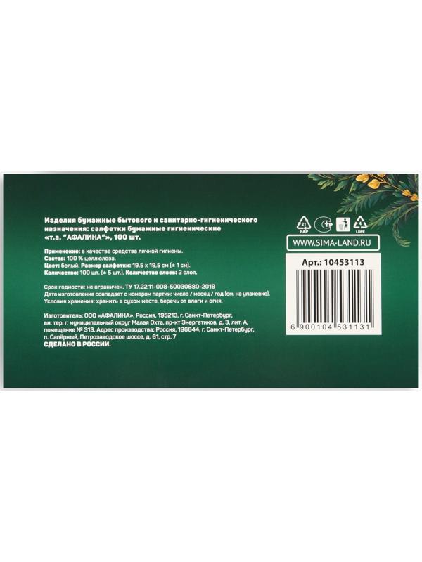 Салфетки бумажные в коробке «Новый год! Зимняя сказка», 100 шт, двухслойные