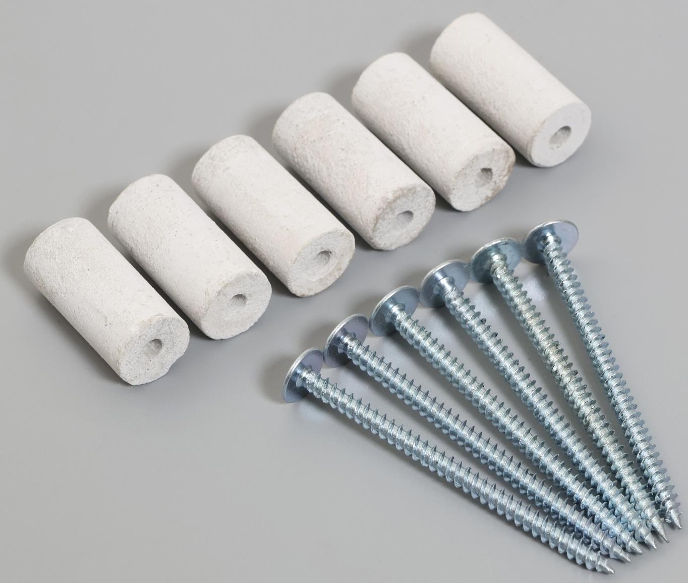 Комплект втулок для монтажа огнеупорных плит «ОгнеупорOFF», с саморезами, 30×15 мм, 6 шт.