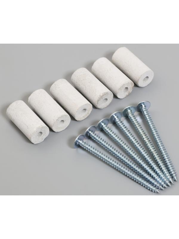 Комплект втулок для монтажа огнеупорных плит «ОгнеупорOFF», с саморезами, 30×15 мм, 6 шт.