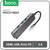 Адаптер Hoco HB23, HDMI/USB3.0/USB2.0/RJ45/PD, 60 ВТ, 3 А, длина кабеля 13.5 см, серый