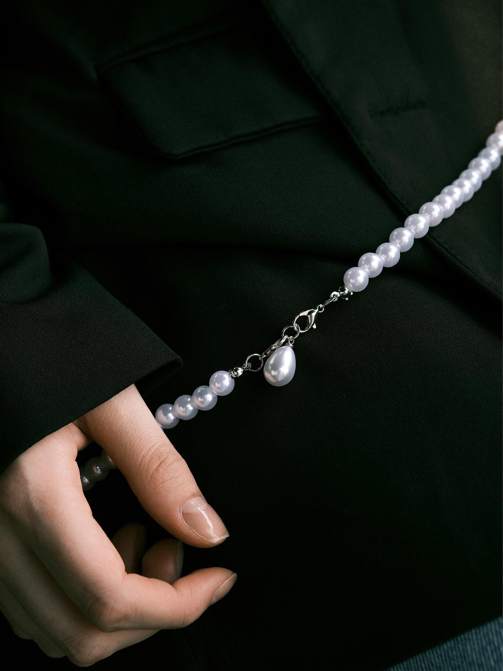 Портупея женская «Бусина» жемчужная капля, цвет белый в серебре, 162 см