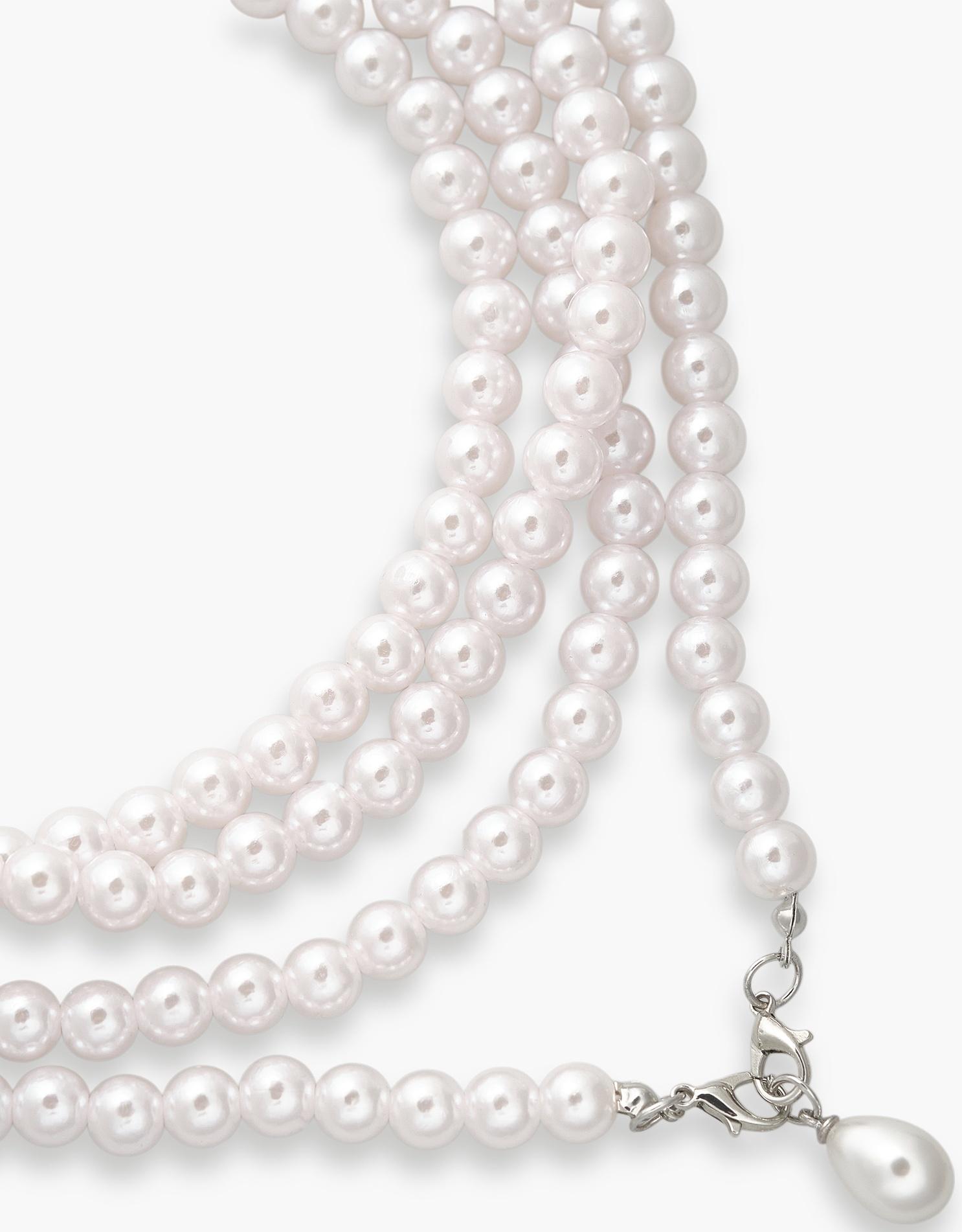 Портупея женская «Бусина» жемчужная капля, цвет белый в серебре, 162 см