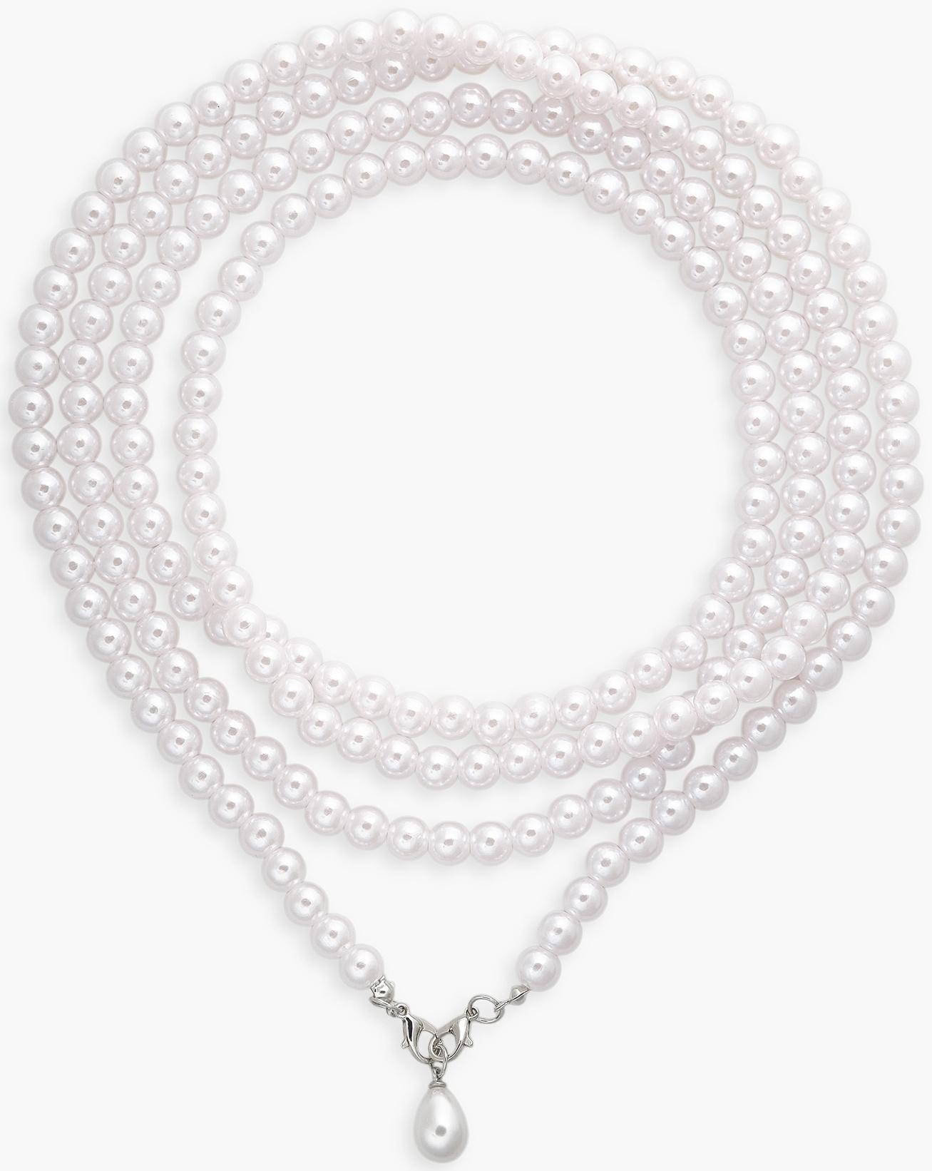 Портупея женская «Бусина» жемчужная капля, цвет белый в серебре, 162 см