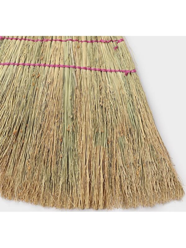 Метла 3-х прошивная «Сорго», усиленная, 450 г, 120 см, нить