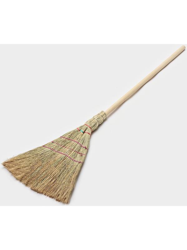 Метла 3-х прошивная «Сорго», усиленная, 450 г, 120 см, нить
