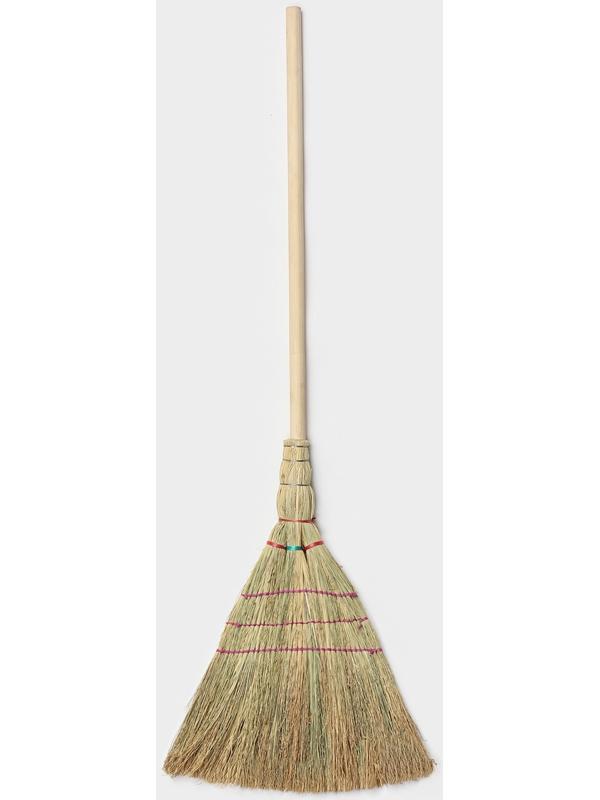 Метла 3-х прошивная «Сорго», усиленная, 450 г, 120 см, нить