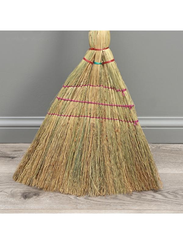 Метла 3-х прошивная «Сорго», усиленная, 450 г, 120 см, нить