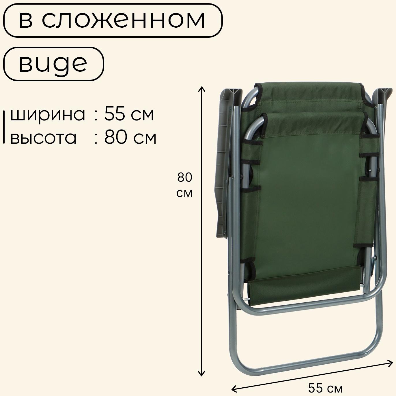 Кресло складное, 55 х 54 х 88 см, до 120 кг, цвет зелёный