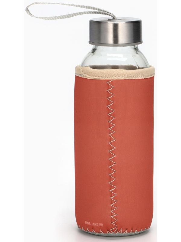 Бутылка для воды стеклянная в чехле «Рядом», 350 мл