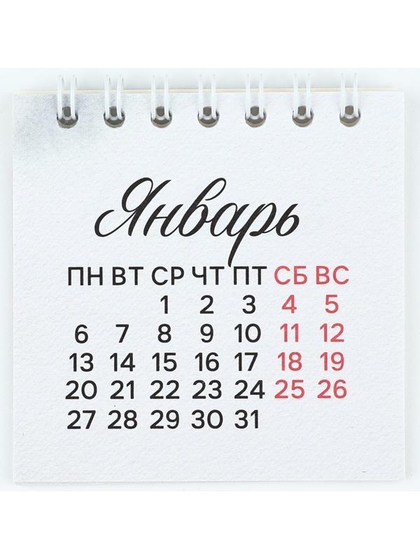 Календарь 2025 новогодний на спирали «Новый год: Удачи», 7 х 7 см