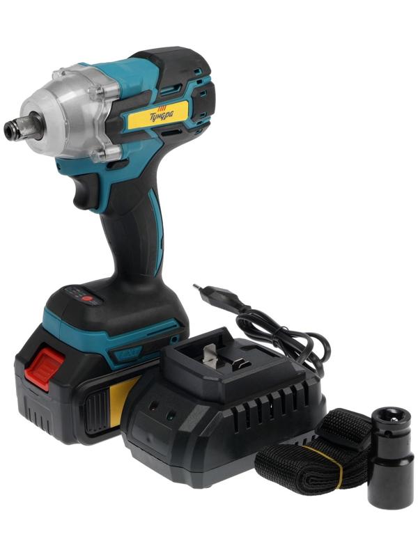 Гайковерт аккумуляторный ТУНДРА, 20 В, 7.5 Ач, Li-Ion, 350 Нм, 3200 уд/мин, 1/2