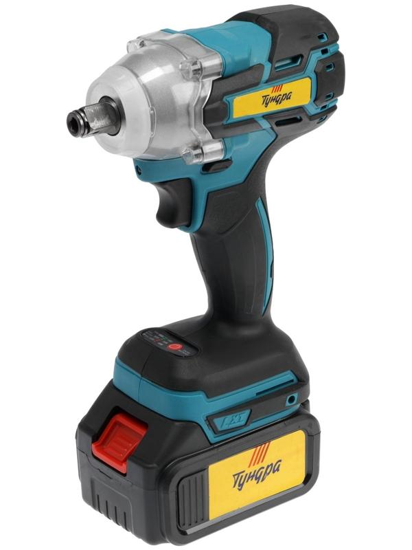 Гайковерт аккумуляторный ТУНДРА, 20 В, 7.5 Ач, Li-Ion, 350 Нм, 3200 уд/мин, 1/2