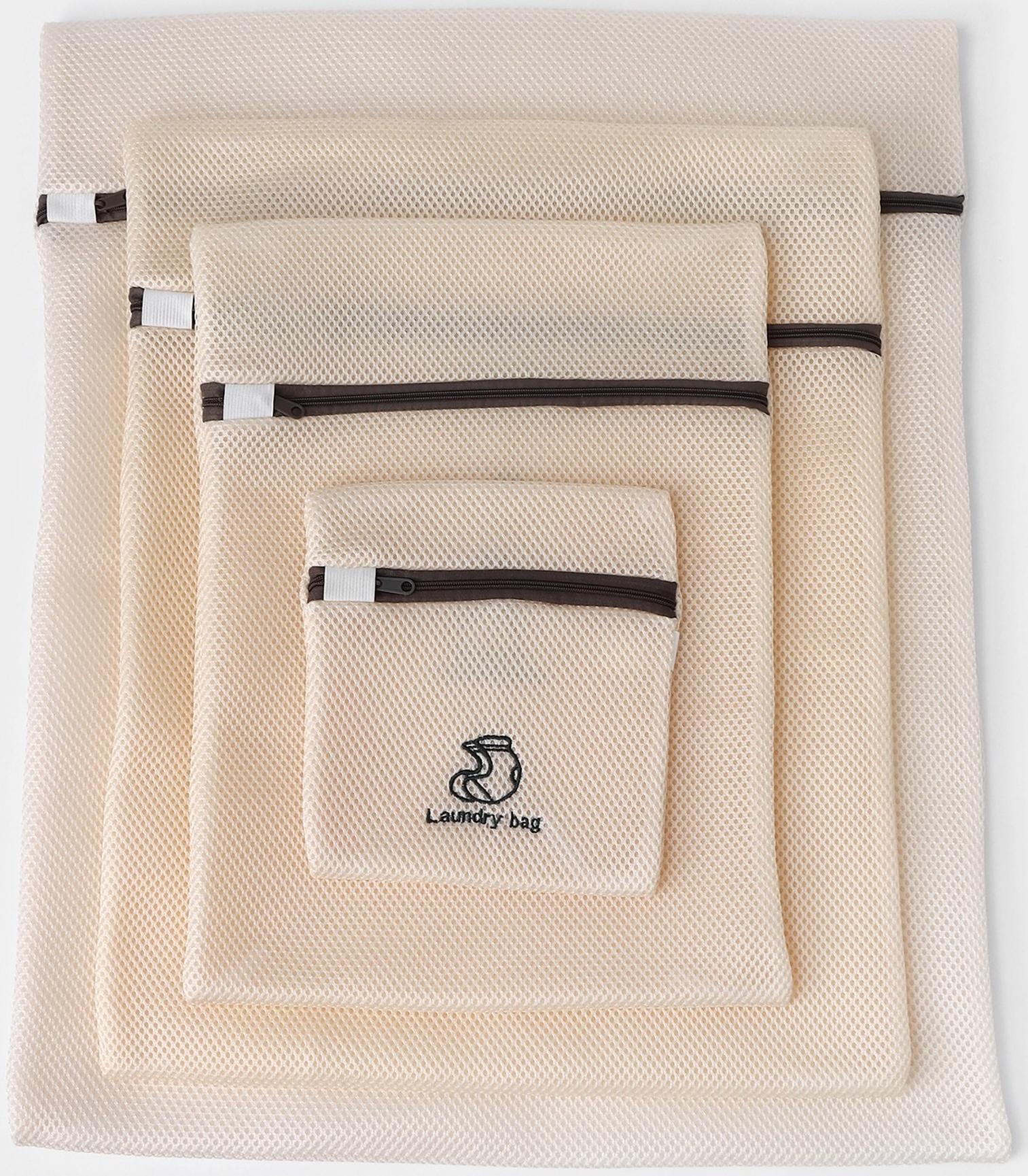Мешки для стирки, 6 шт: L= 60×50, M=50×40, S=40×30, XS=22×18, Цилиндр L=30×20, Цилиндр M=17×17, цвет бежевый