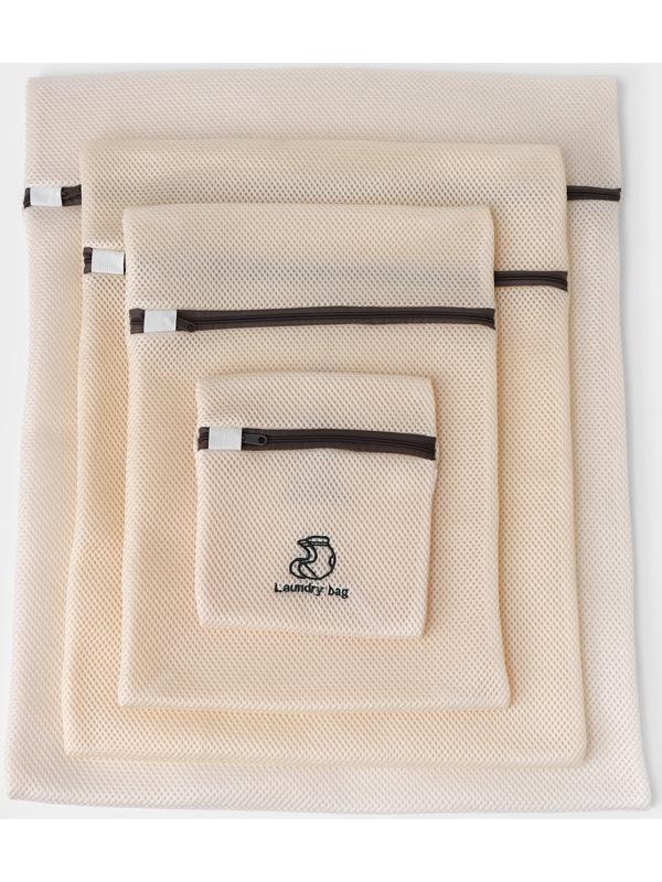 Мешки для стирки, 6 шт: L= 60×50, M=50×40, S=40×30, XS=22×18, Цилиндр L=30×20, Цилиндр M=17×17, цвет бежевый