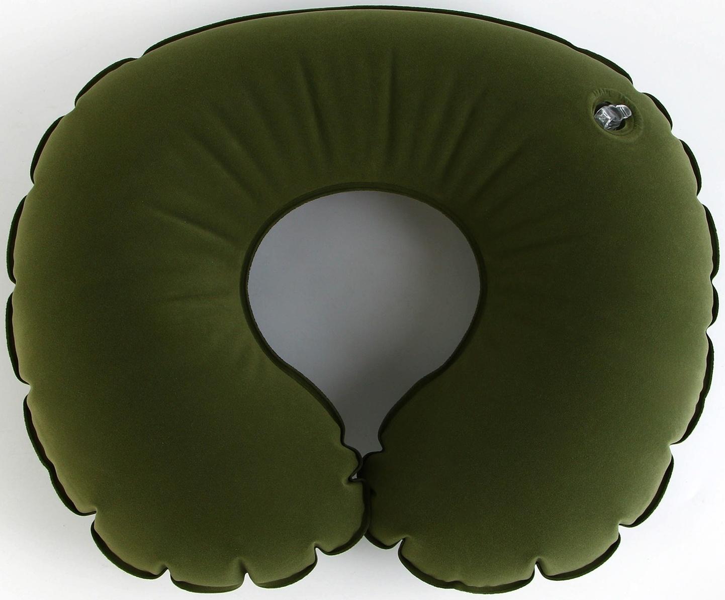 Подушка для путешествий надувная «Победа», зелёная