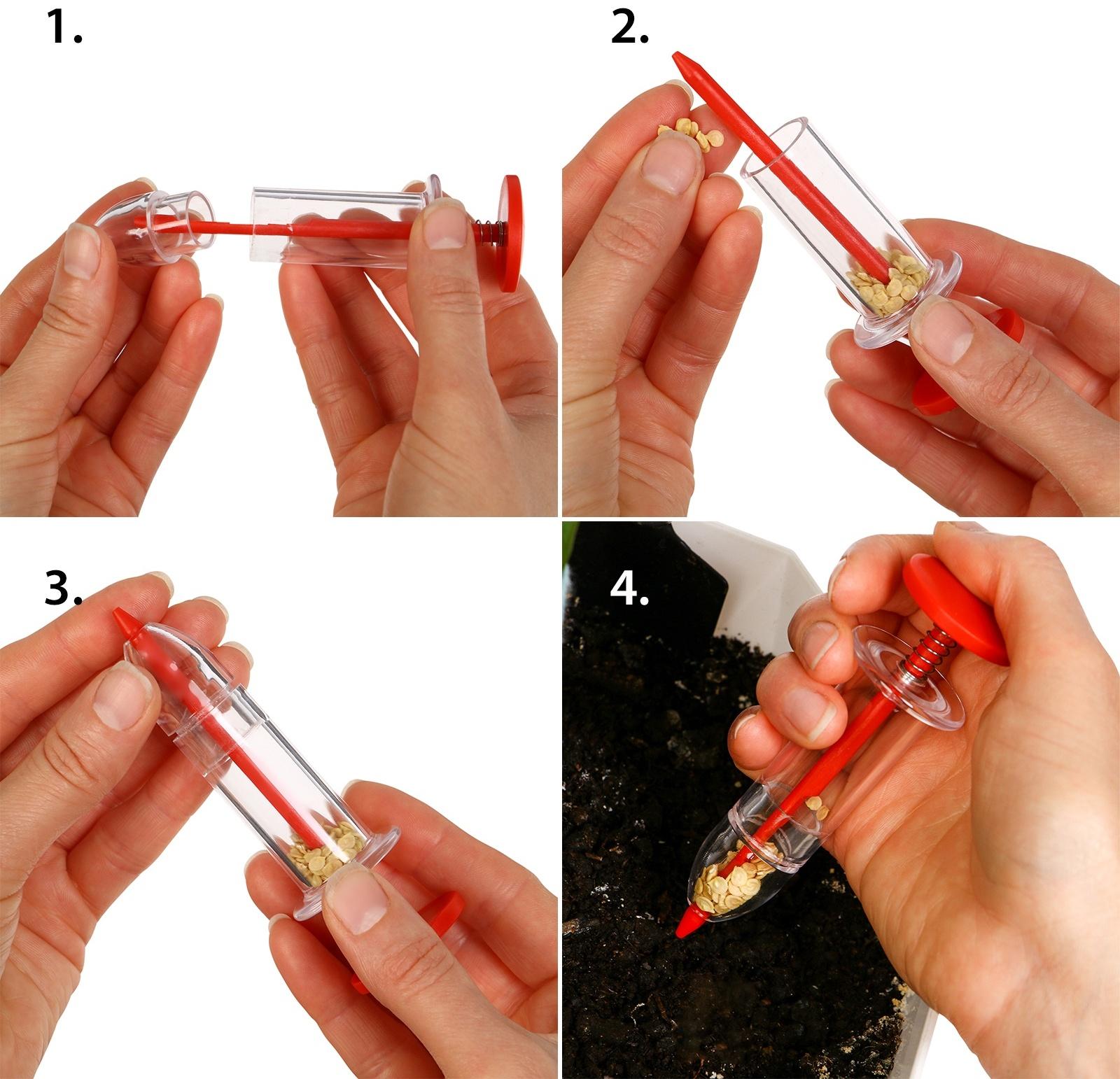 Сеялка ручная, шприц, для точечной посадки семян, пластик