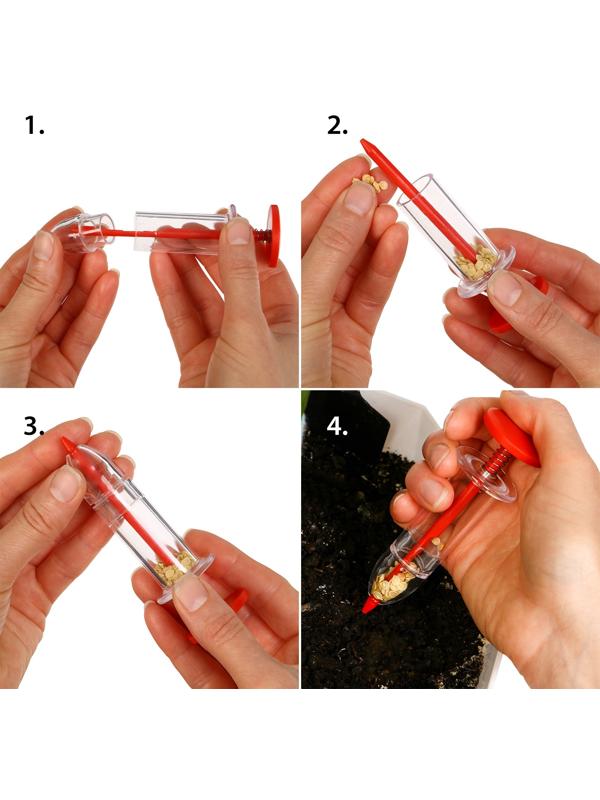 Сеялка ручная, шприц, для точечной посадки семян, пластик