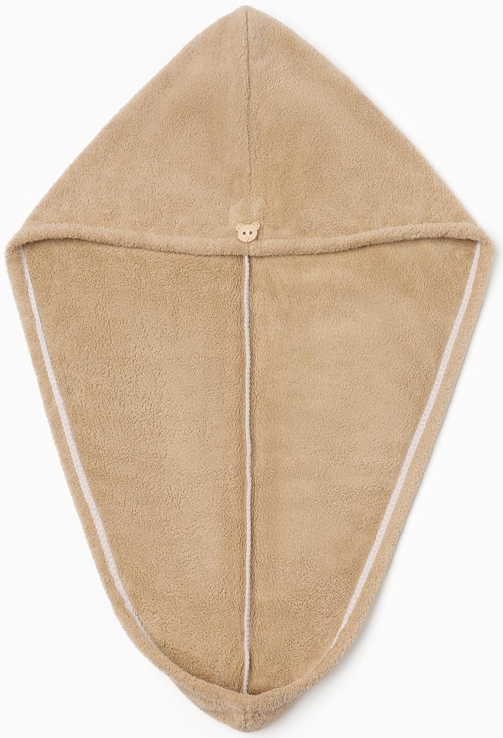 Чалма для сушки волос Этель, цв. светло-коричневый, 65*25 см, 100% п/э, 280 г/м2