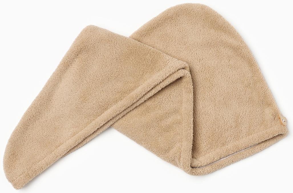 Чалма для сушки волос Этель, цв. светло-коричневый, 65*25 см, 100% п/э, 280 г/м2