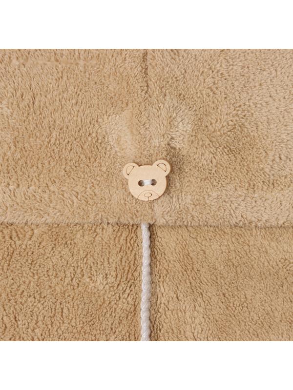 Чалма для сушки волос Этель, цв. светло-коричневый, 65*25 см, 100% п/э, 280 г/м2