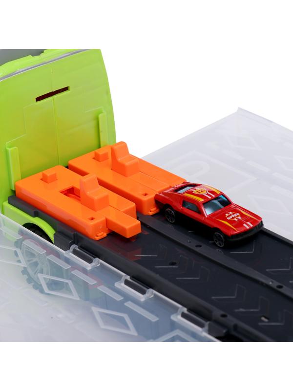 Автовоз-трек «Диногонки», 12 металлических машин, световые и звуковые эффекты