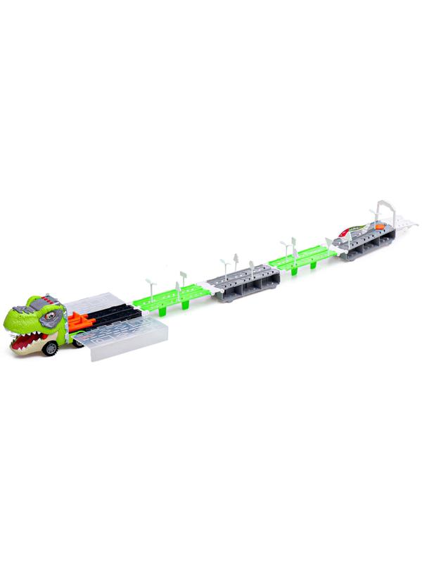 Автовоз-трек «Диногонки», 12 металлических машин, световые и звуковые эффекты